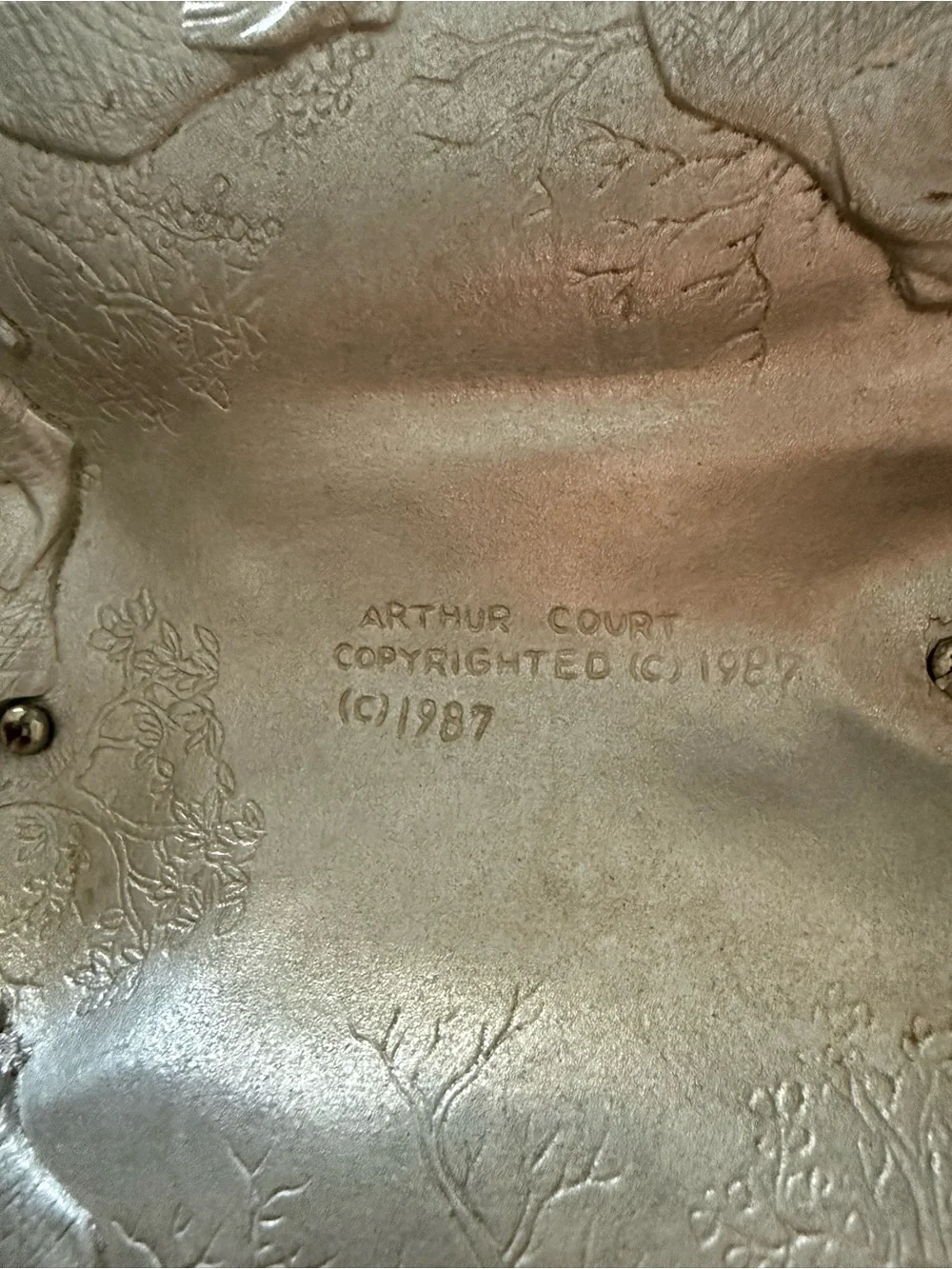 Arthur Court Elephant Covered Cast Aluminum Bowl 1979 Vintage Rare